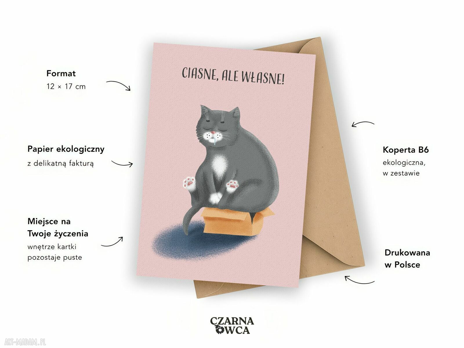 Kartka na parapetówkę „Ciasne, ale własne”