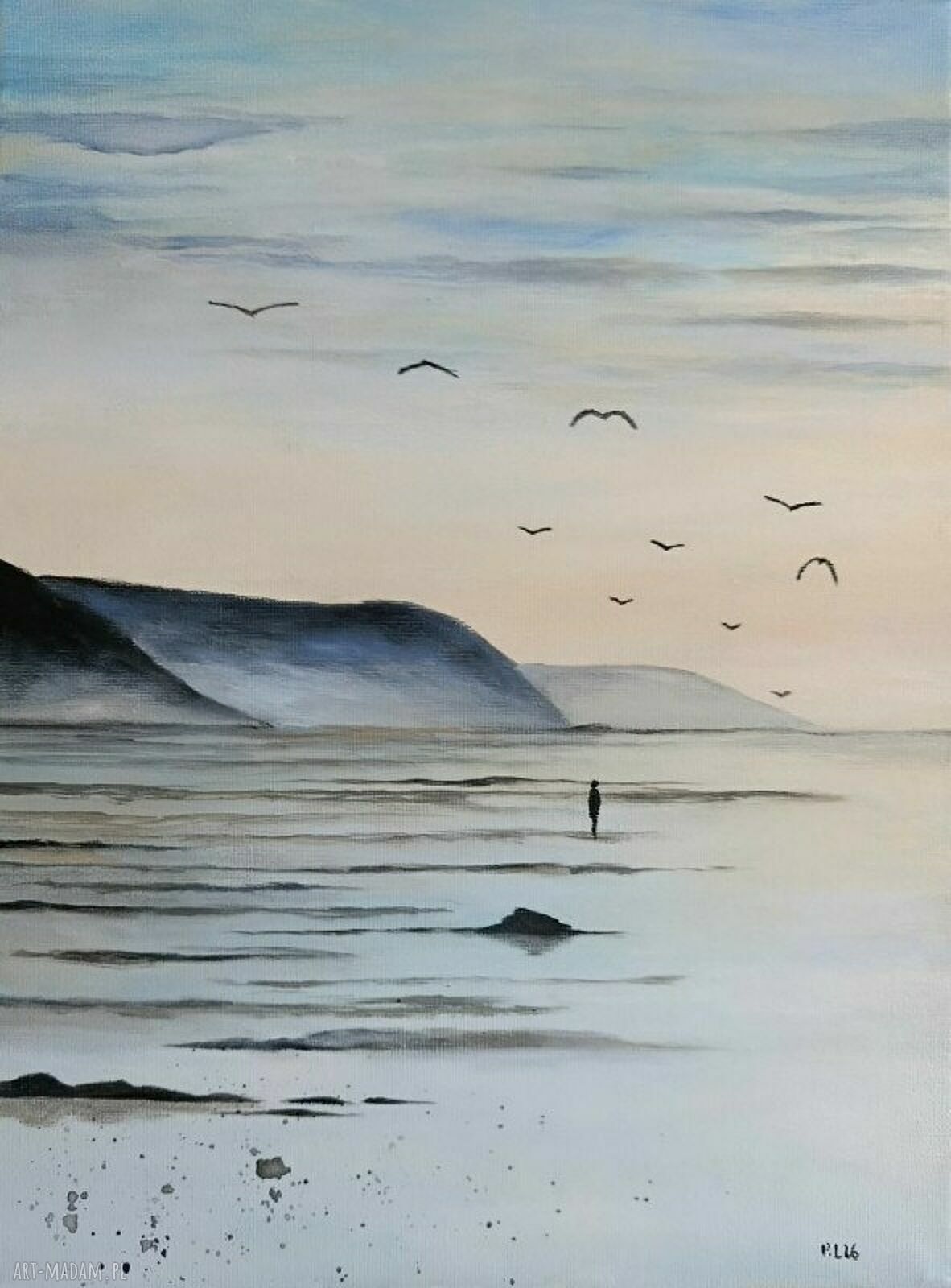Na plaży - obraz akrylowy na płótnie 40 x 30 cm