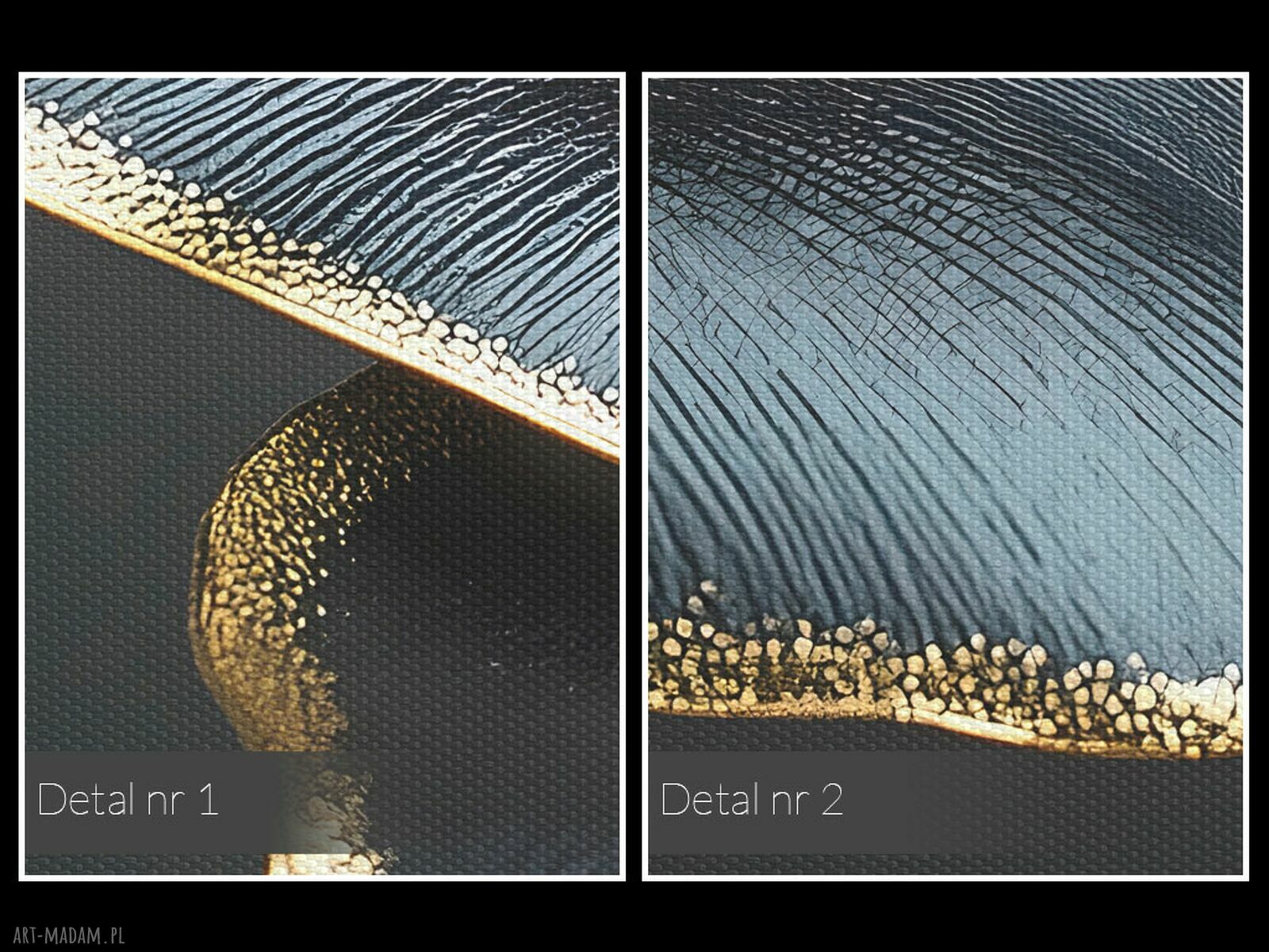 Obraz na płótnie Kwiat Glamour Czarny i Złoty 120x80 cm
