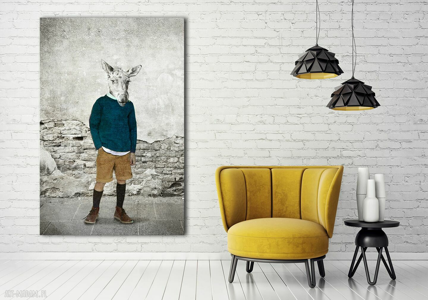 Obraz na płótnie „Tymczasem nad Biebrzą” - Kawaler Łoś 80x120 cm