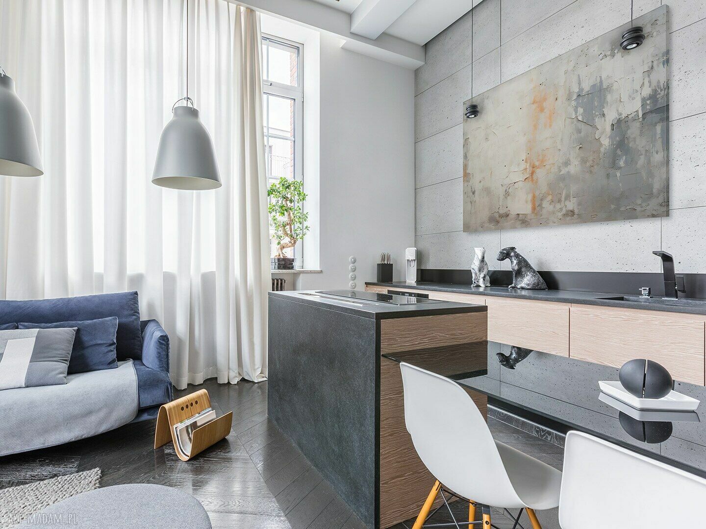 Obraz na płótnie Abstrakcja beton loft - 120x80 cm (minimalizm)