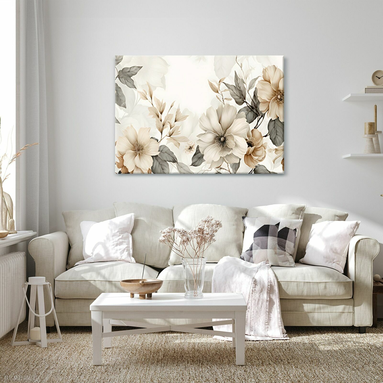 Kwiatowy obraz na płótnie 100x70 cm - kwiatowa dekoracja 1, gotowy do zawieszenia