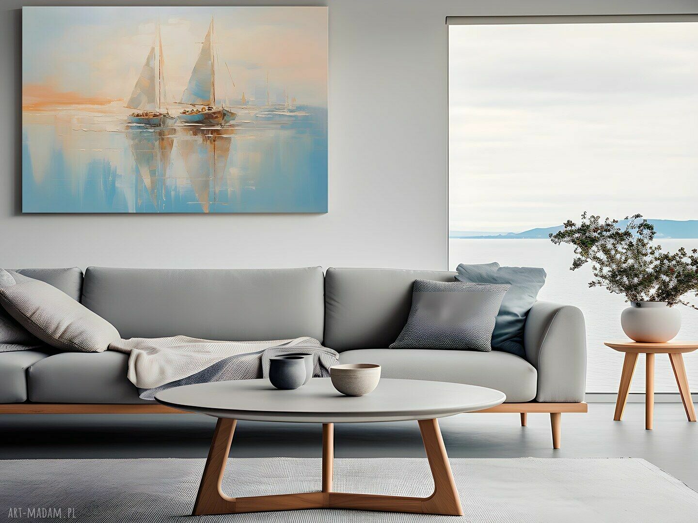 Obraz na płótnie marynistyczny statek, łódź, okręt i żaglówka 120x80 cm