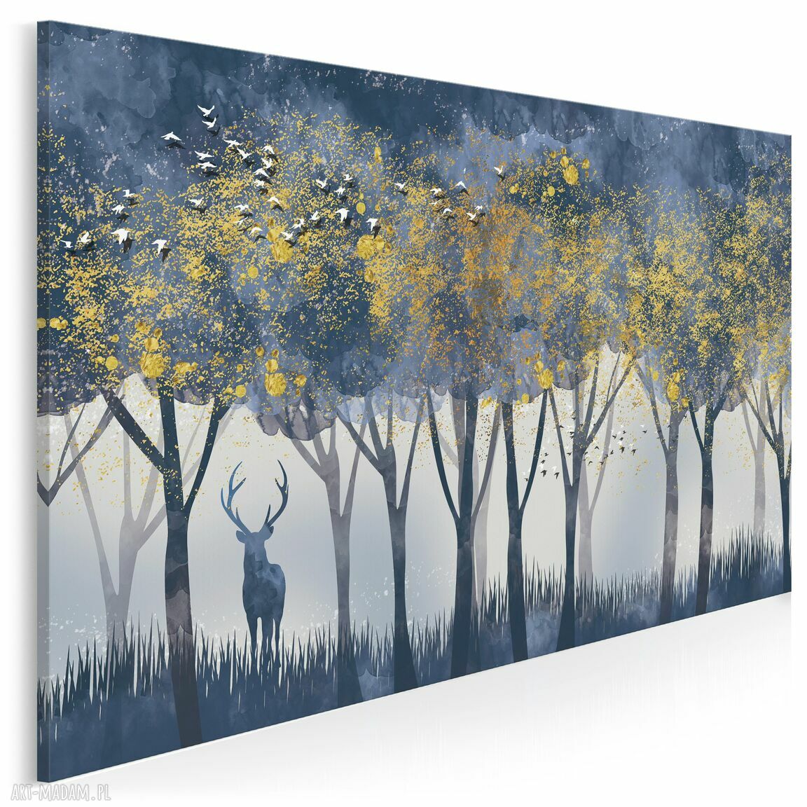 Obraz na płótnie Jeleń Złoty Las 120x80 cm (98701)