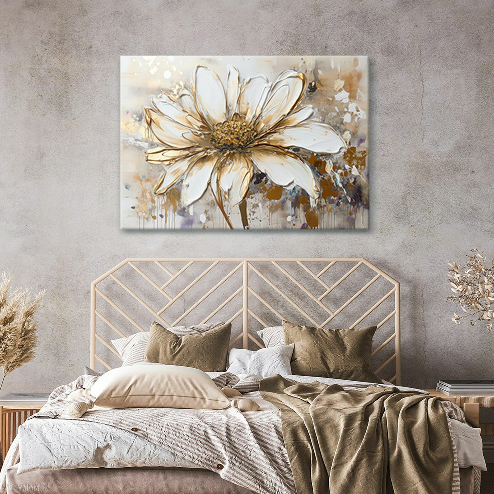 Obraz na płótnie 100x70 cm Kwiat glamour 1 -0678