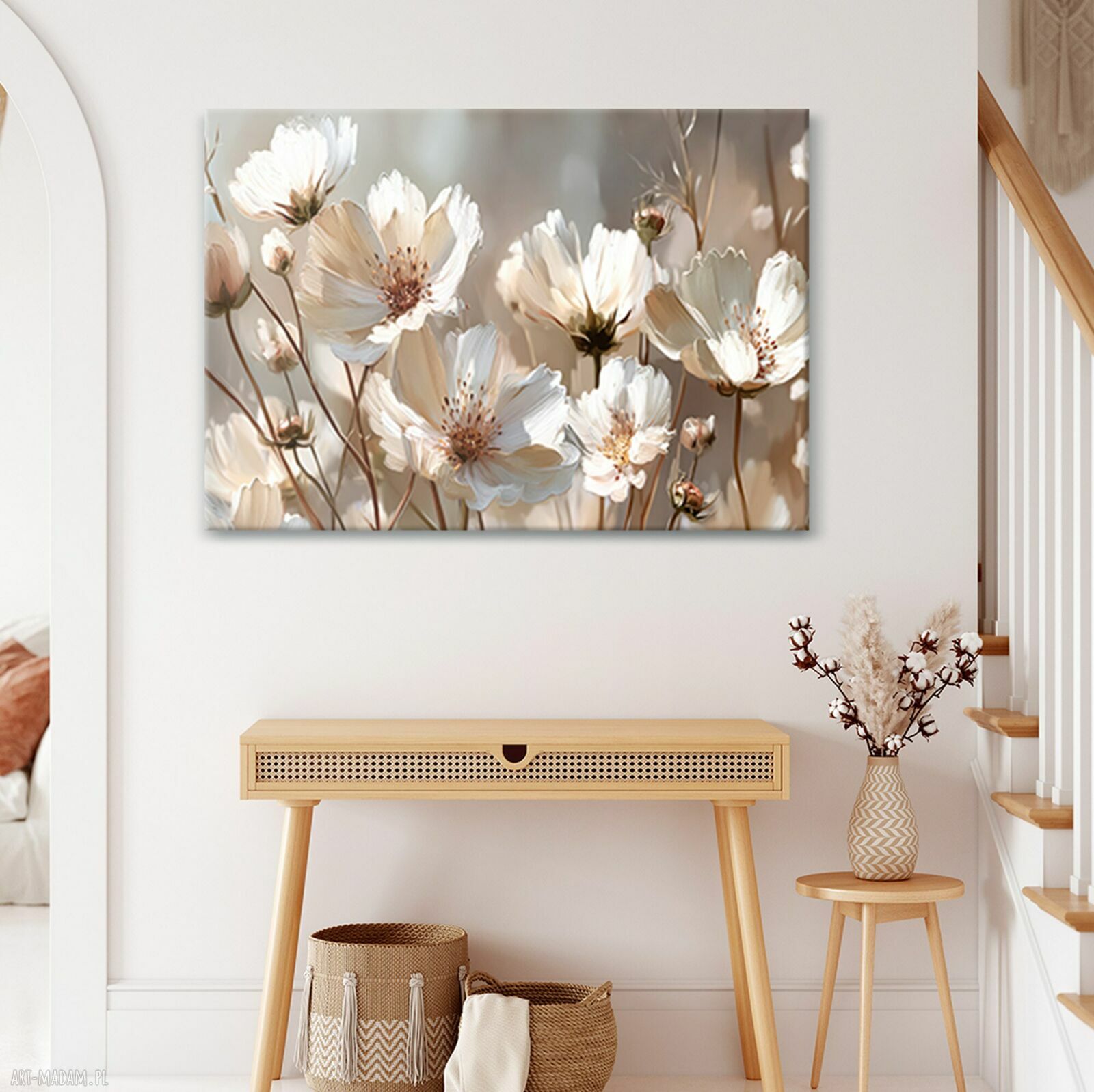 Obraz na płótnie z kwiatami kosmosów 100x70 cm