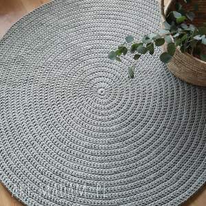 okrągły dywan ze sznurka bawełnianego 130 cm śr pule - szare