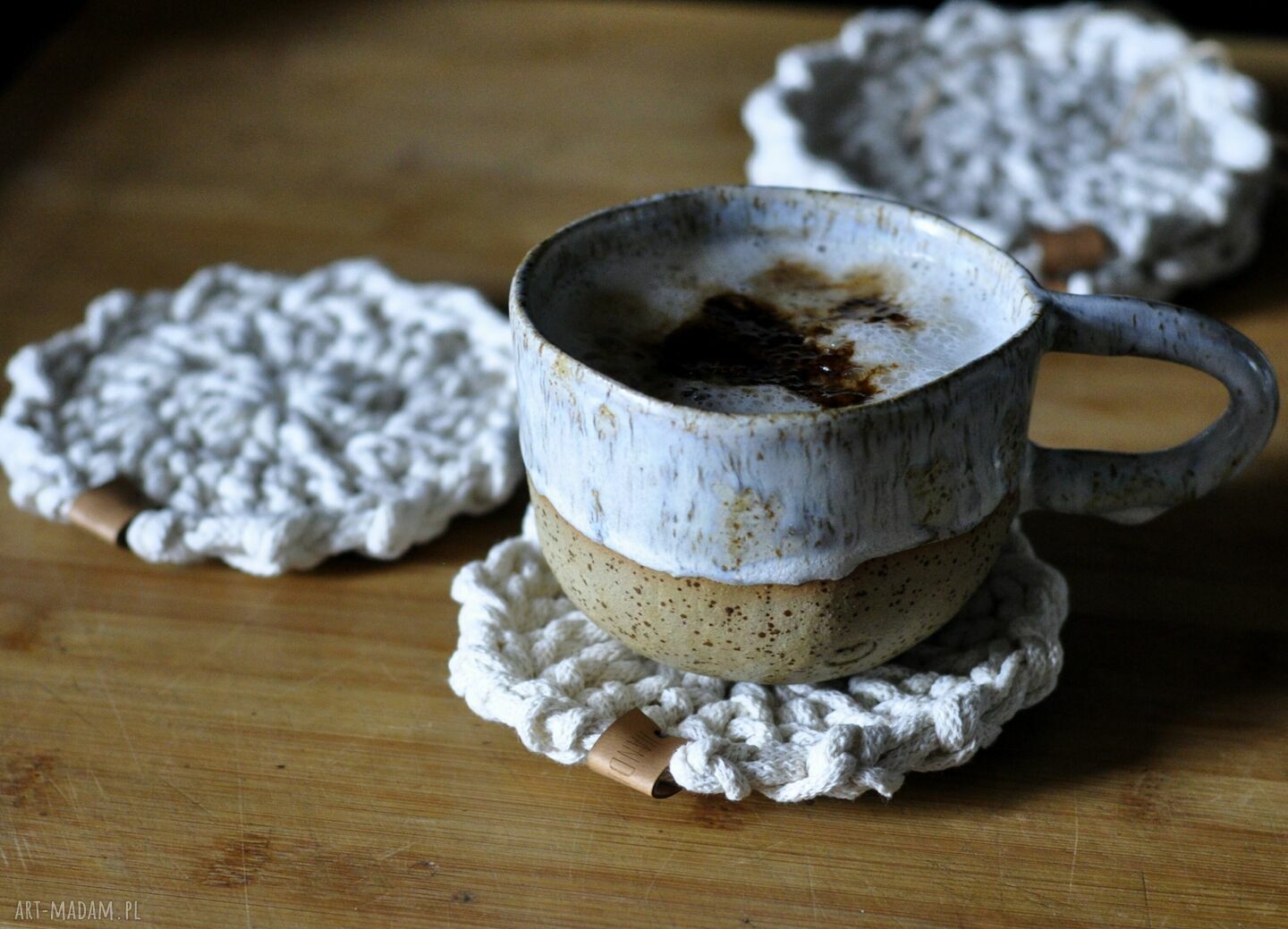 Komplet podkłaek pod kubki szt podkładki sznurkowe szydełkowe