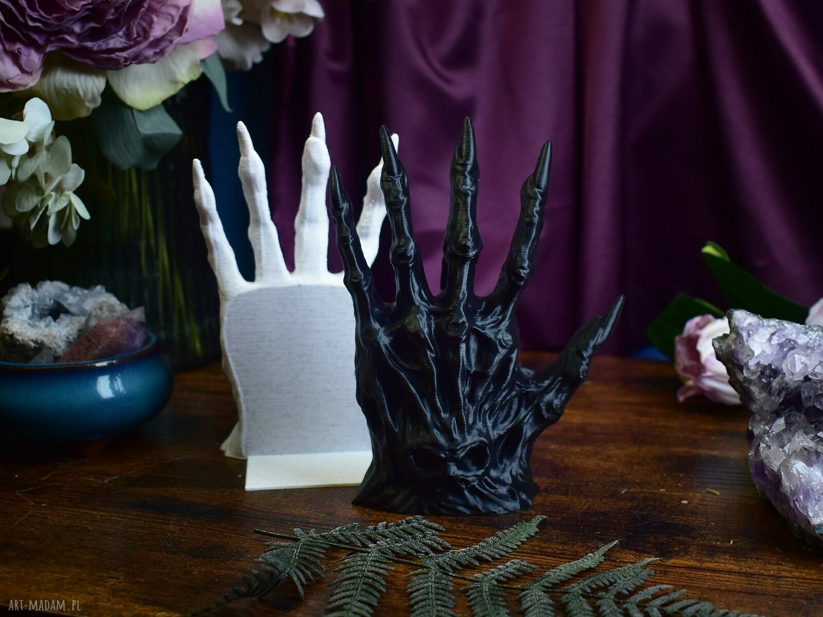 Podpórka do książek Demoniczna dłoń Soulbound czarna, handmade 3D (PLA)