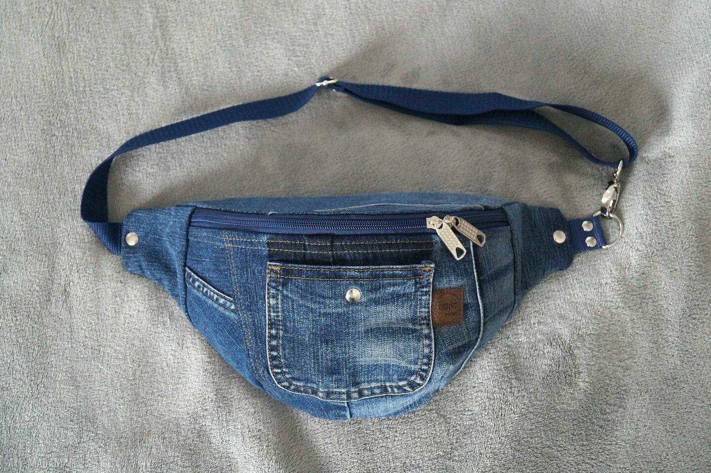 upcyklingowa jeansowa nerka L