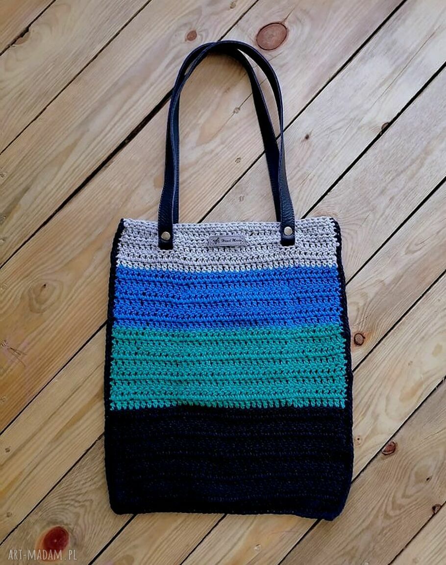 Pasasta torba bawełnianego sznurka torebka szydełkowa ramię