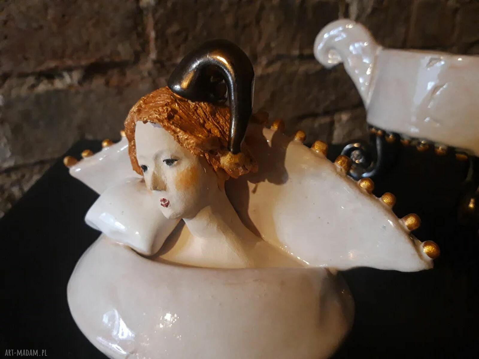 Ceramiczna szkatułka z przykrywką - pojemnik na biżuterię i różności