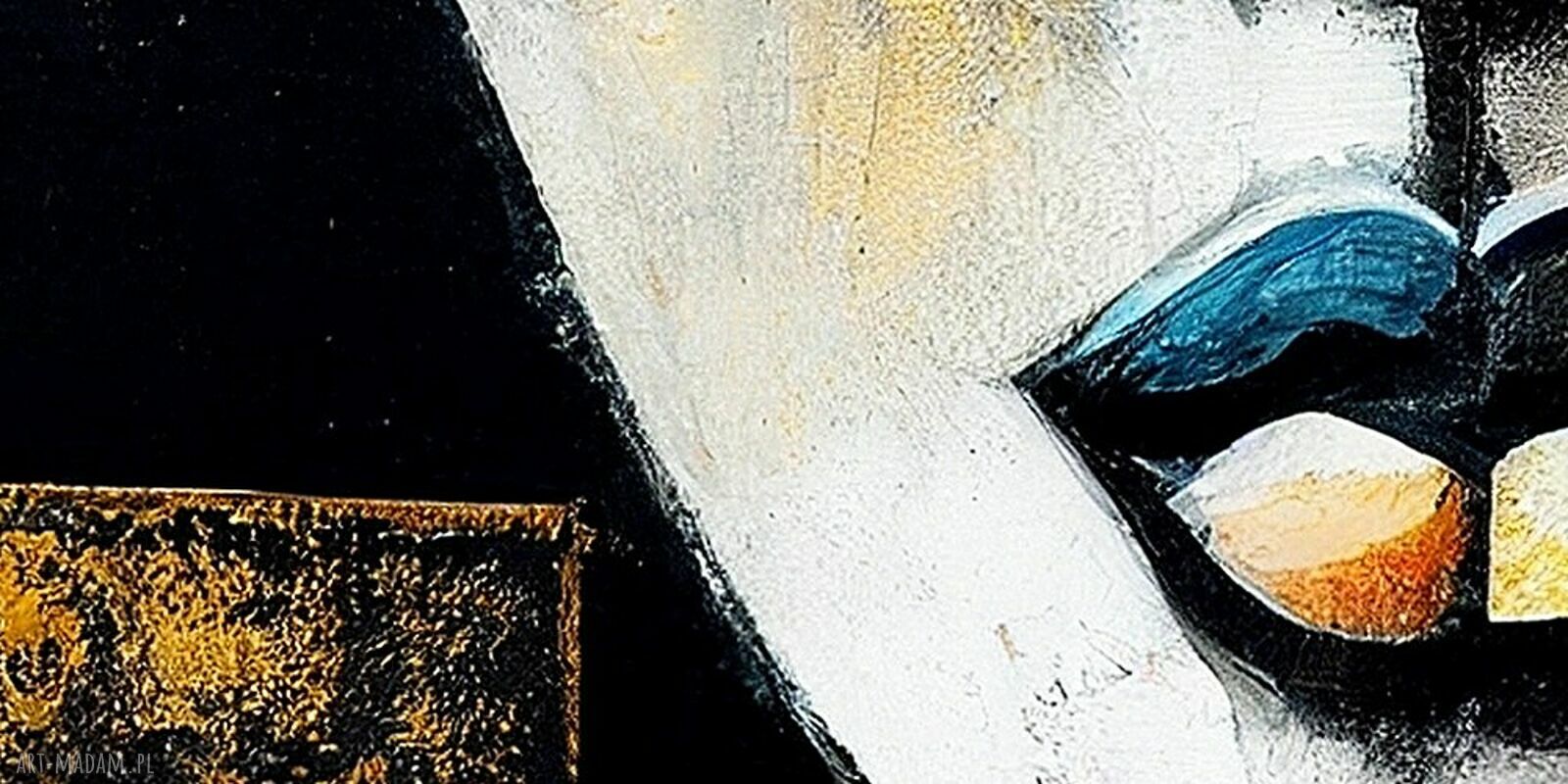 Obraz na ścianę Twarze 40 - spojrzenie, usta loft 120x80 (Premium canvas)