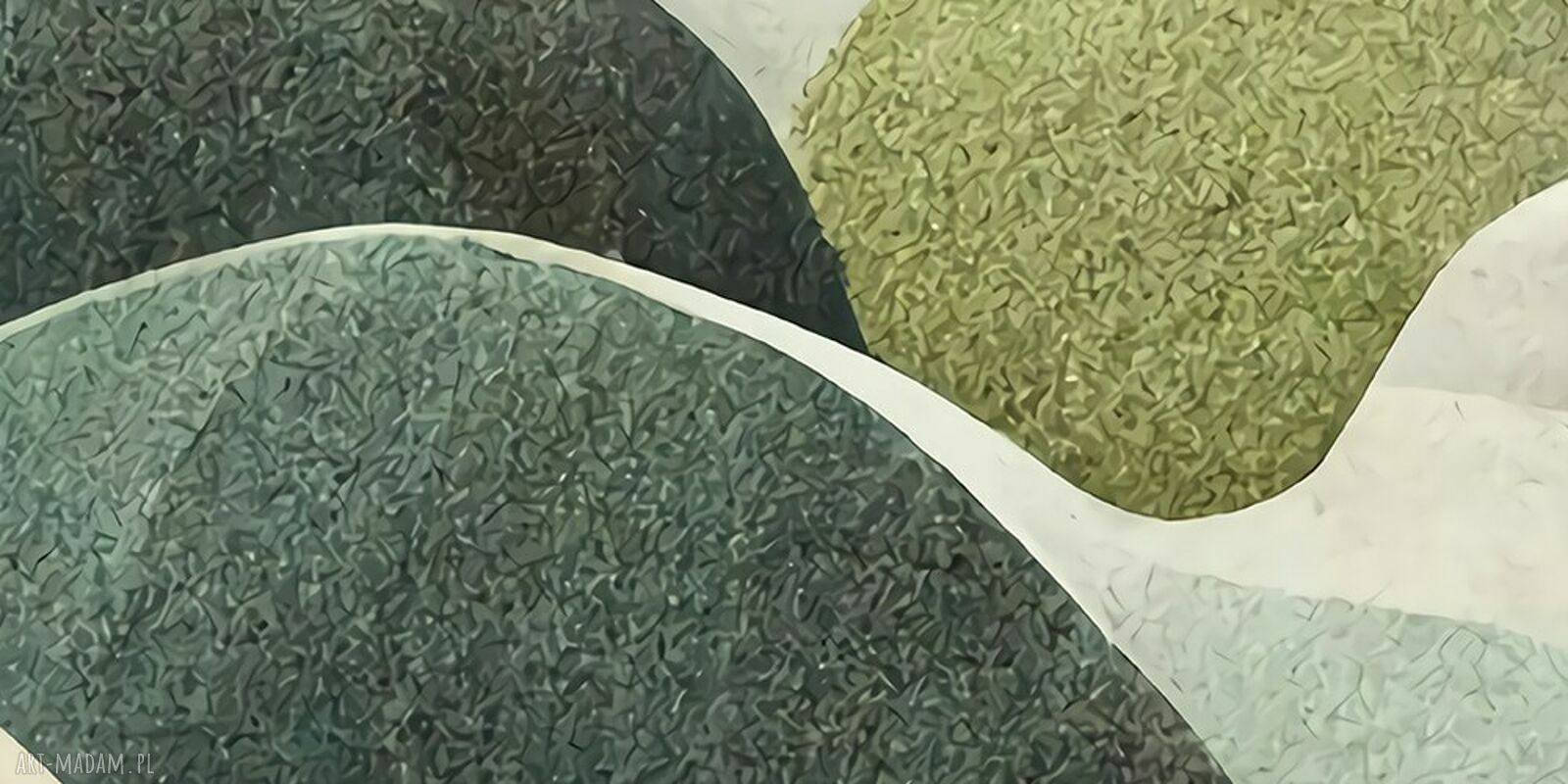 Zielone fale w nowoczesnej abstrakcji 120x80 - obraz na płótnie premium