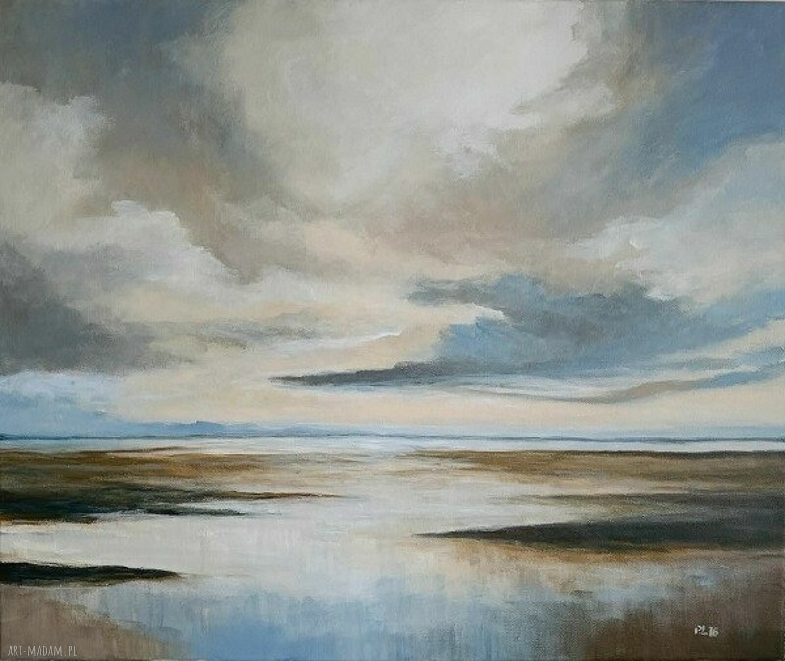 Na skraju nieba - ręcznie malowany obraz akrylowy 50 x 60 cm