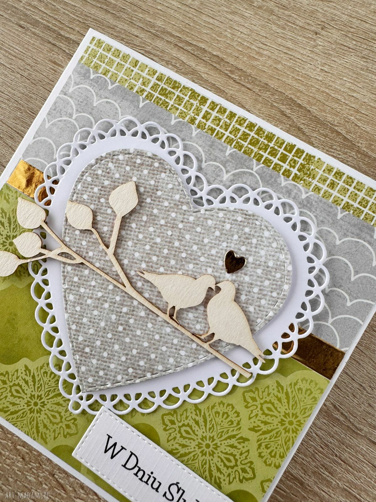Kartka ślubna scrapbooking na ślub, wesele i rocznicę