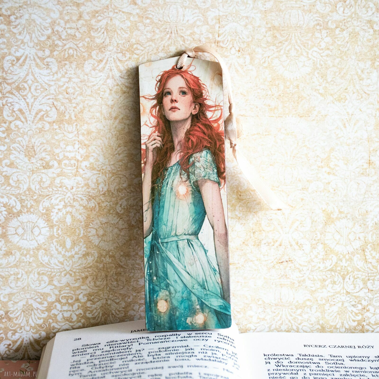 Drewniana zakładka do książki dla rękodzielniczki - handmade