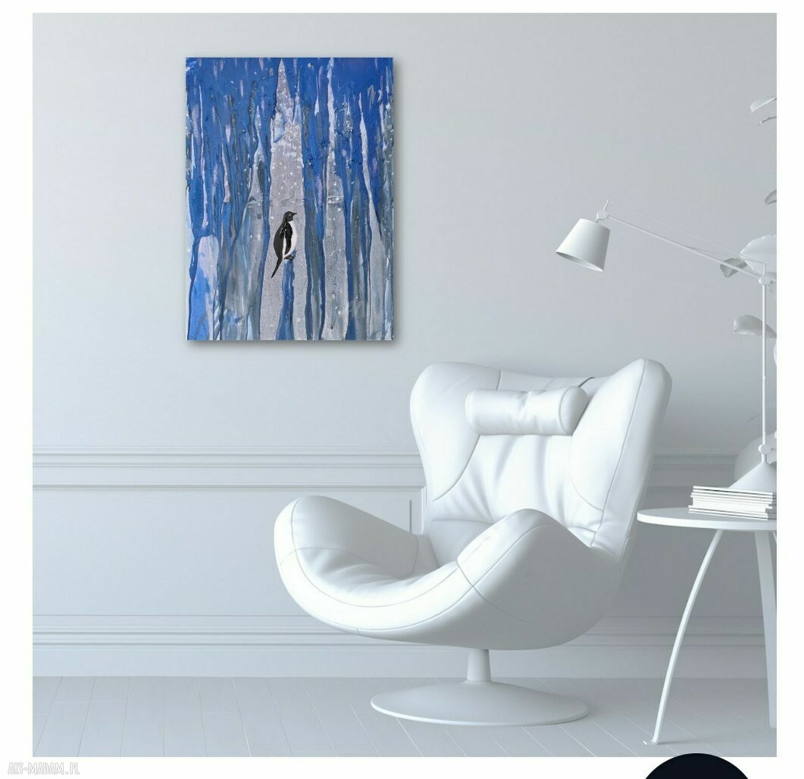 Na szczycia - obraz akrylowy z pingwinami 50x70 cm