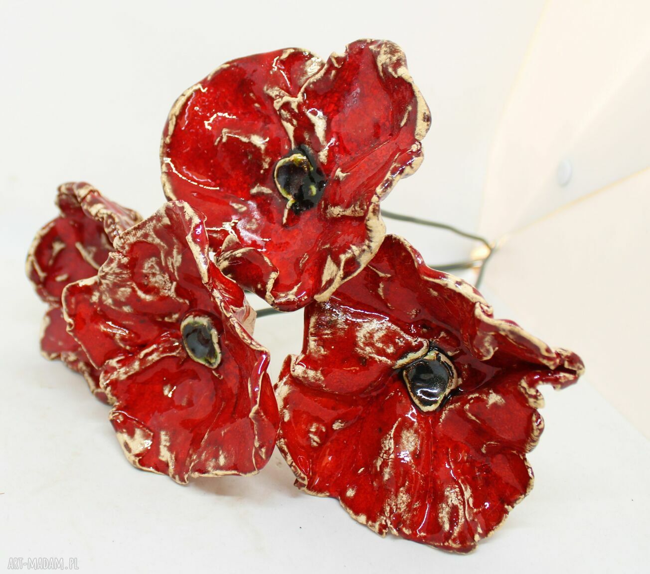 Wielkie ceramiczne maki handmade - trwała dekoracja do domu i ogrodu