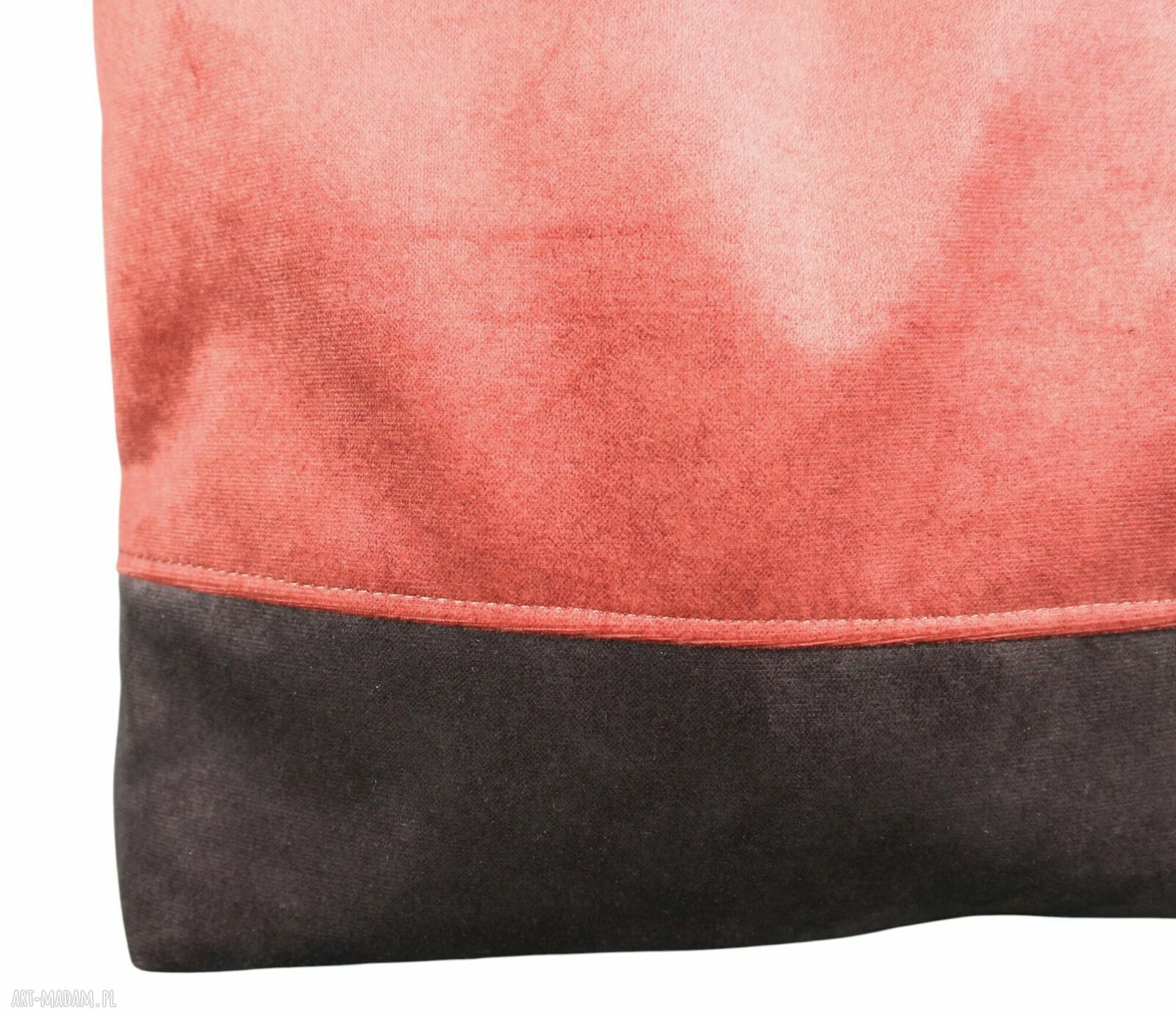 Shopper na zakupy welurowa cynamon - torba damska na ramię handmade