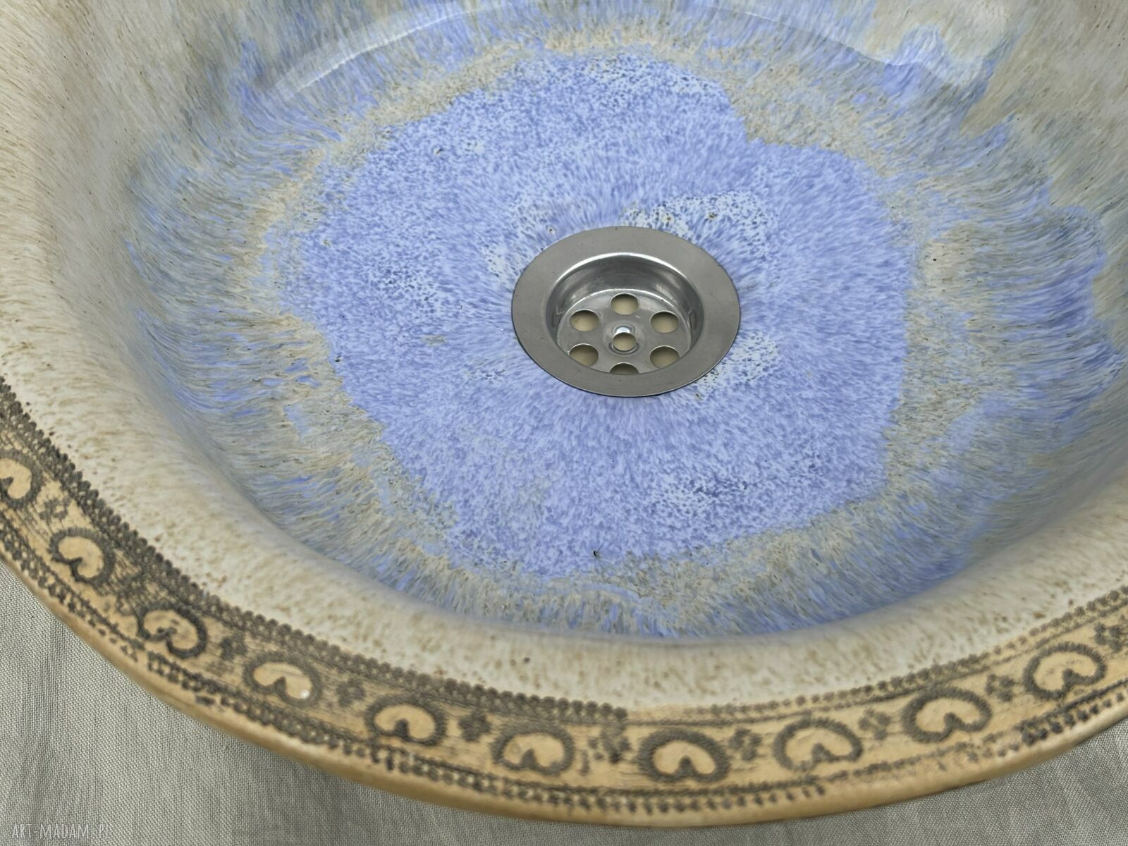 Umywalka nablatowa ceramiczna - designerska misa w zielonym odcieniu