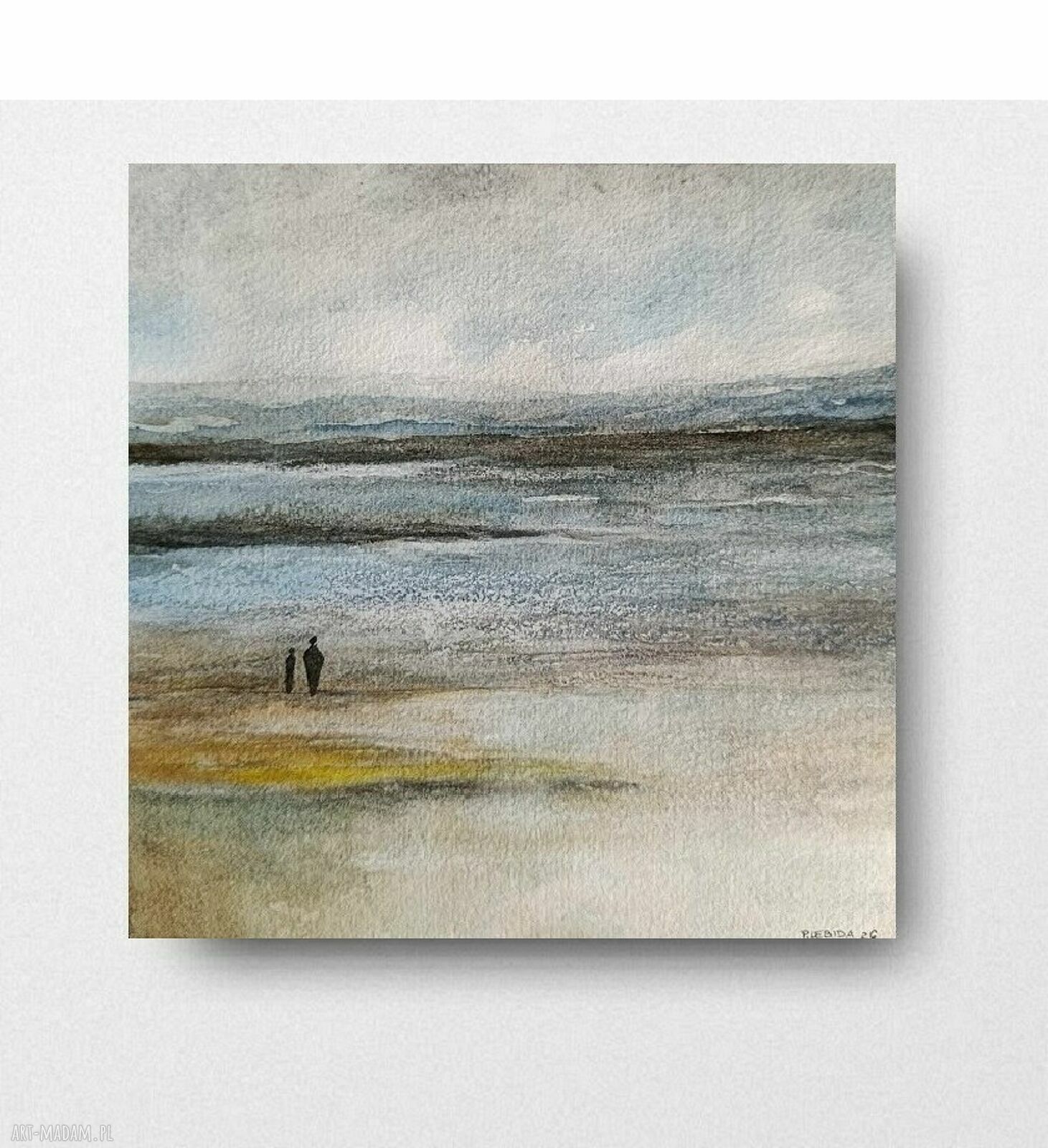 Nad Morzem - akwarela 20x20 cm