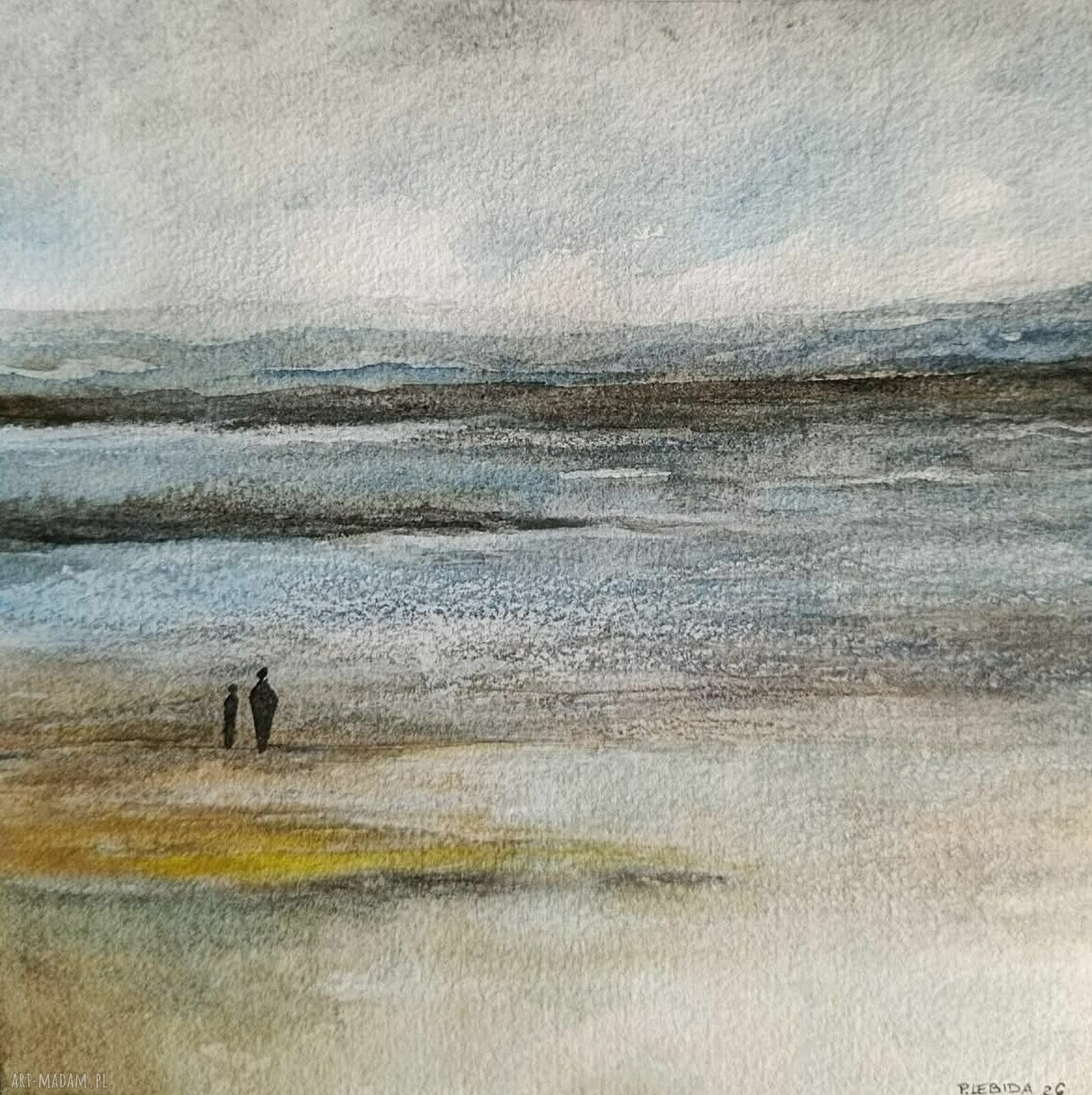 Nad Morzem - akwarela 20x20 cm