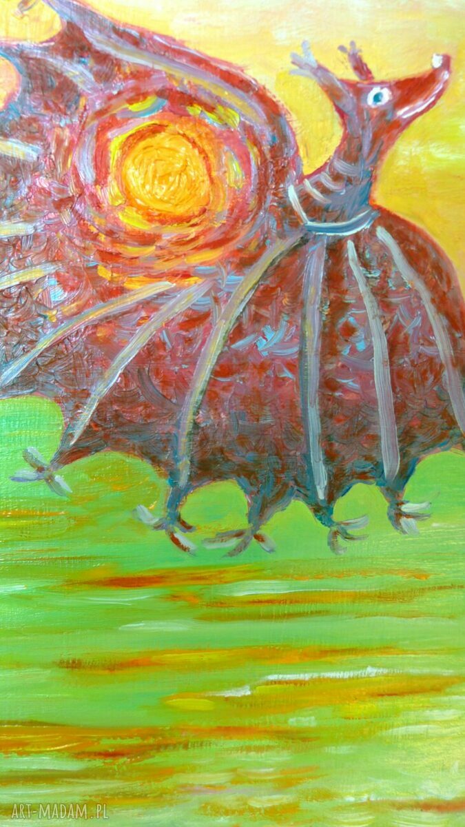 Nad morzem - ręcznie malowany obraz olejny na płycie 40 x 26 cm
