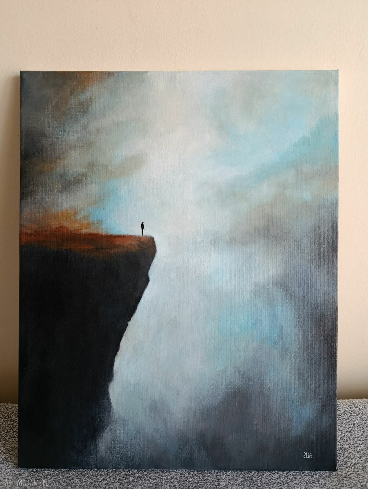 Nad ziemią - oryginalny obraz akrylowy na płótnie 50 x 40 cm