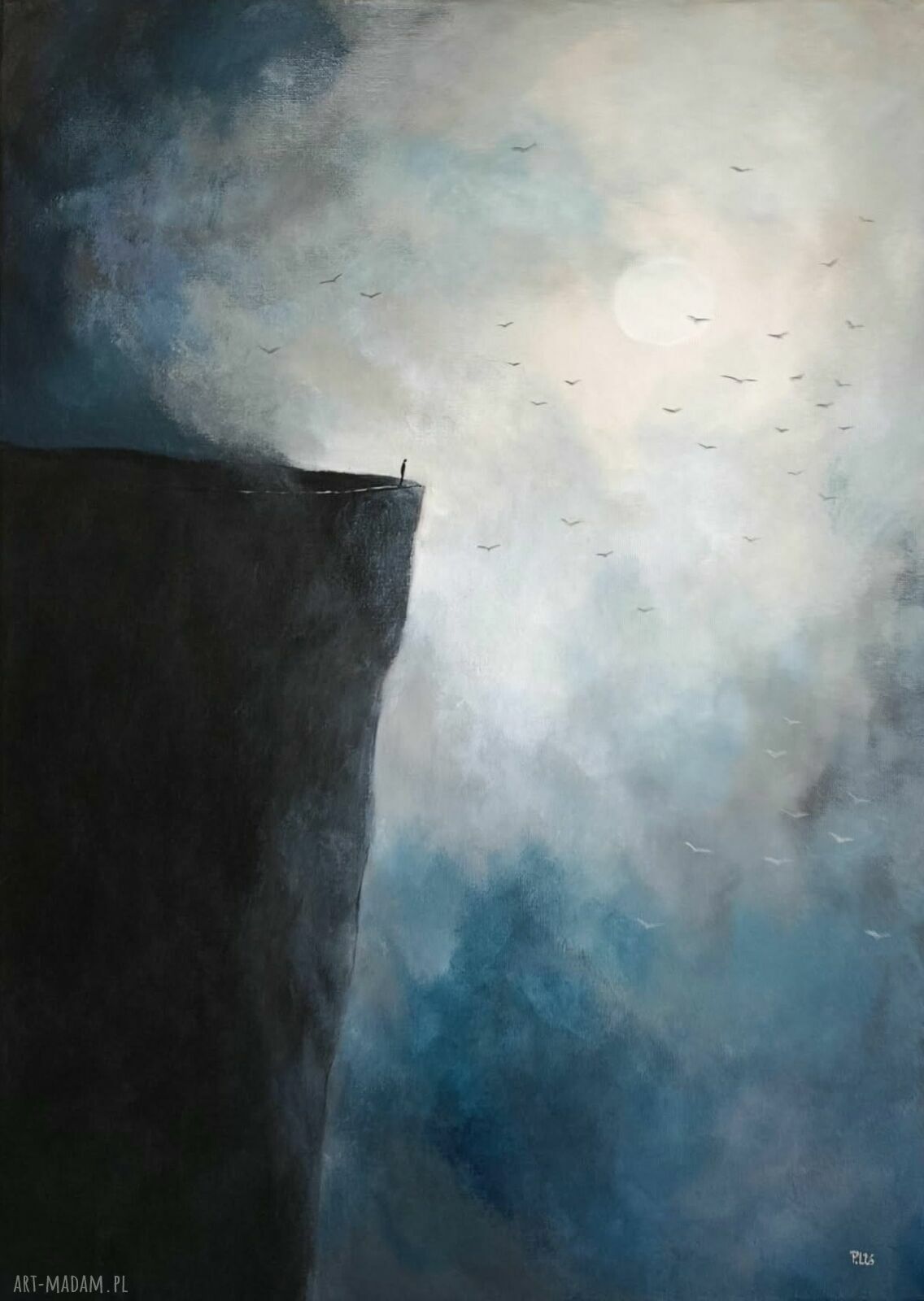 Nad ziemią - oryginalny obraz akrylowy na płótnie 70 x 50 cm