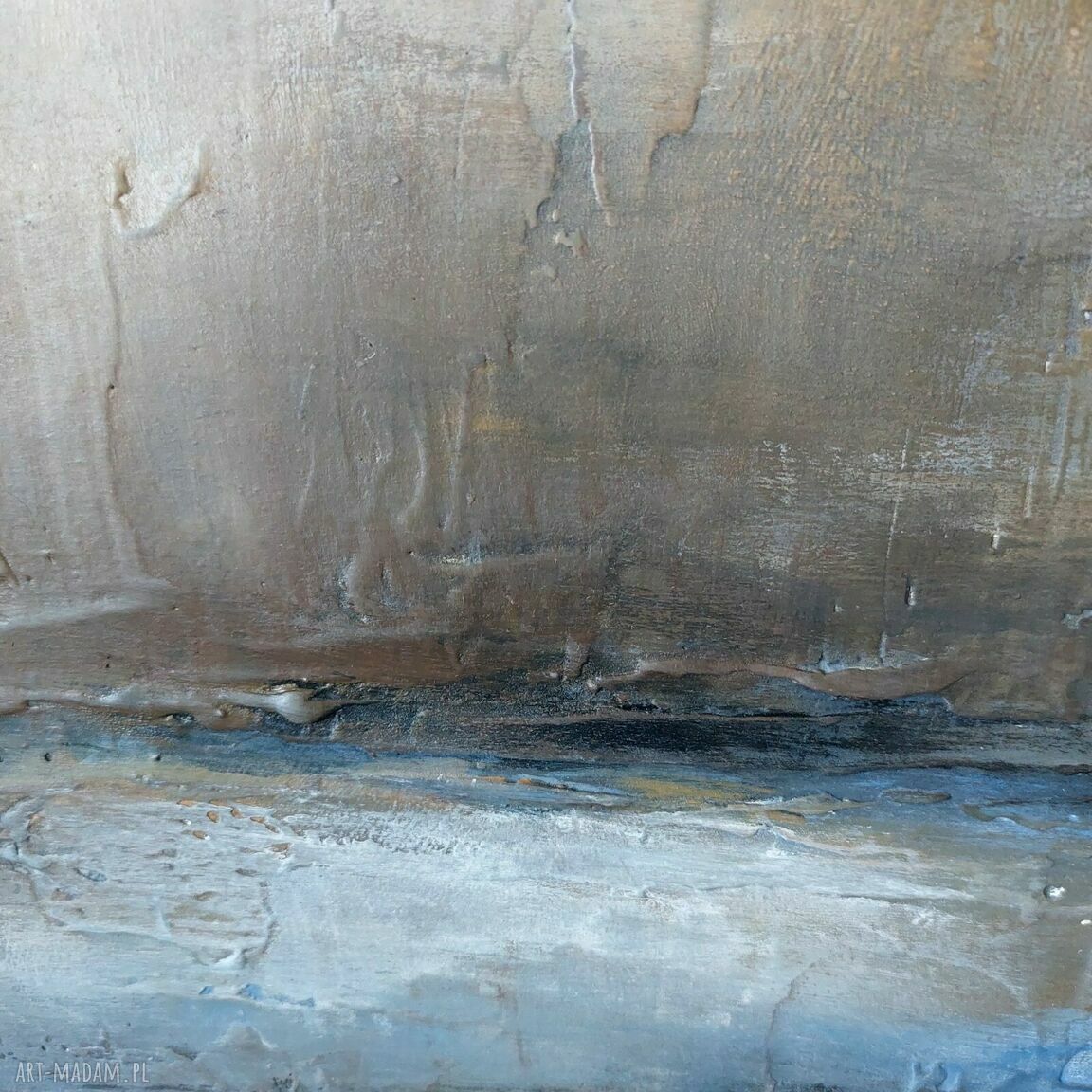 Nad Ziemią - ręcznie malowany obraz akrylowy 60x50 cm (gotowy do zawieszenia bez ramy)