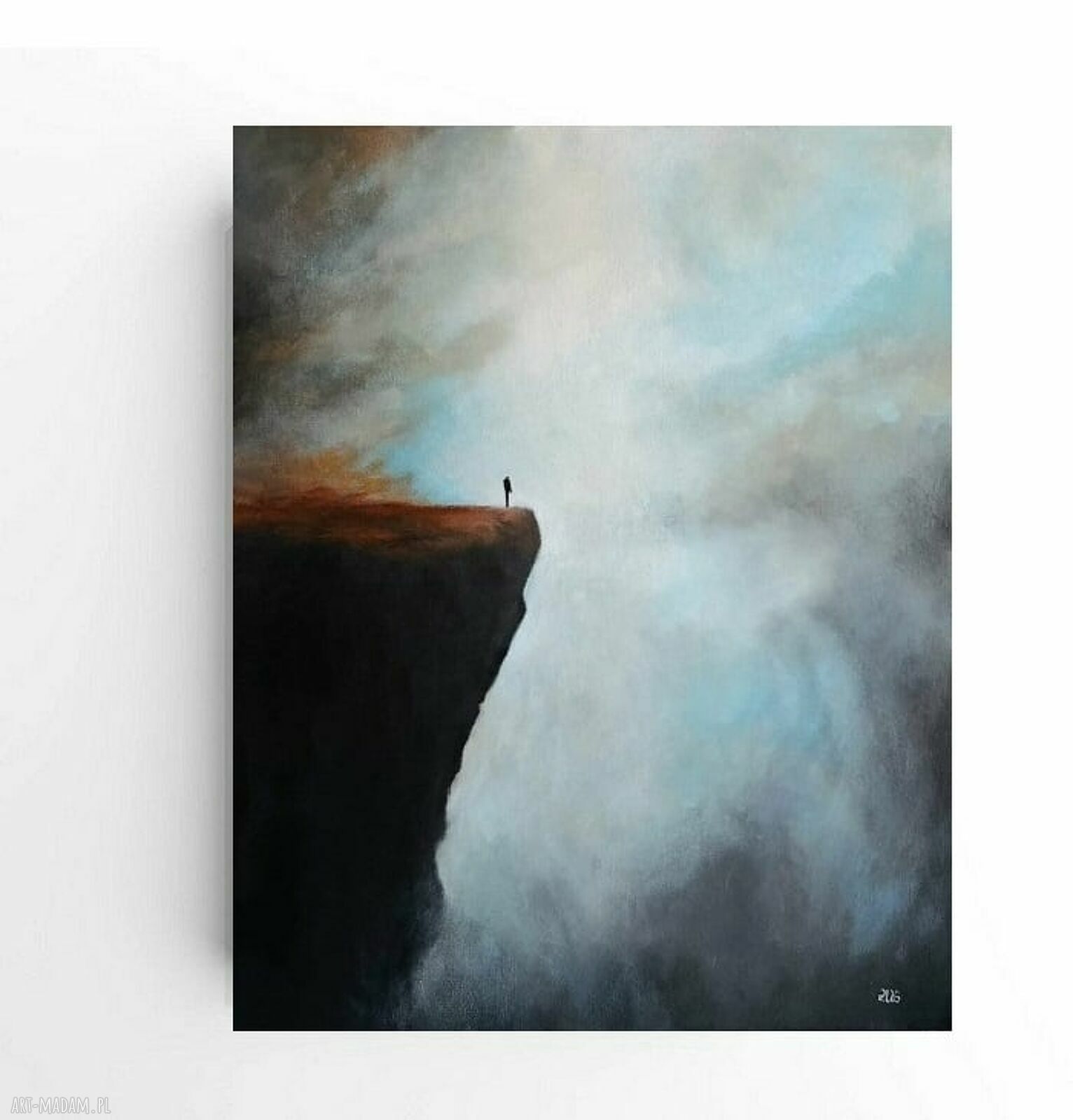 Nad ziemią - oryginalny obraz akrylowy na płótnie 50 x 40 cm