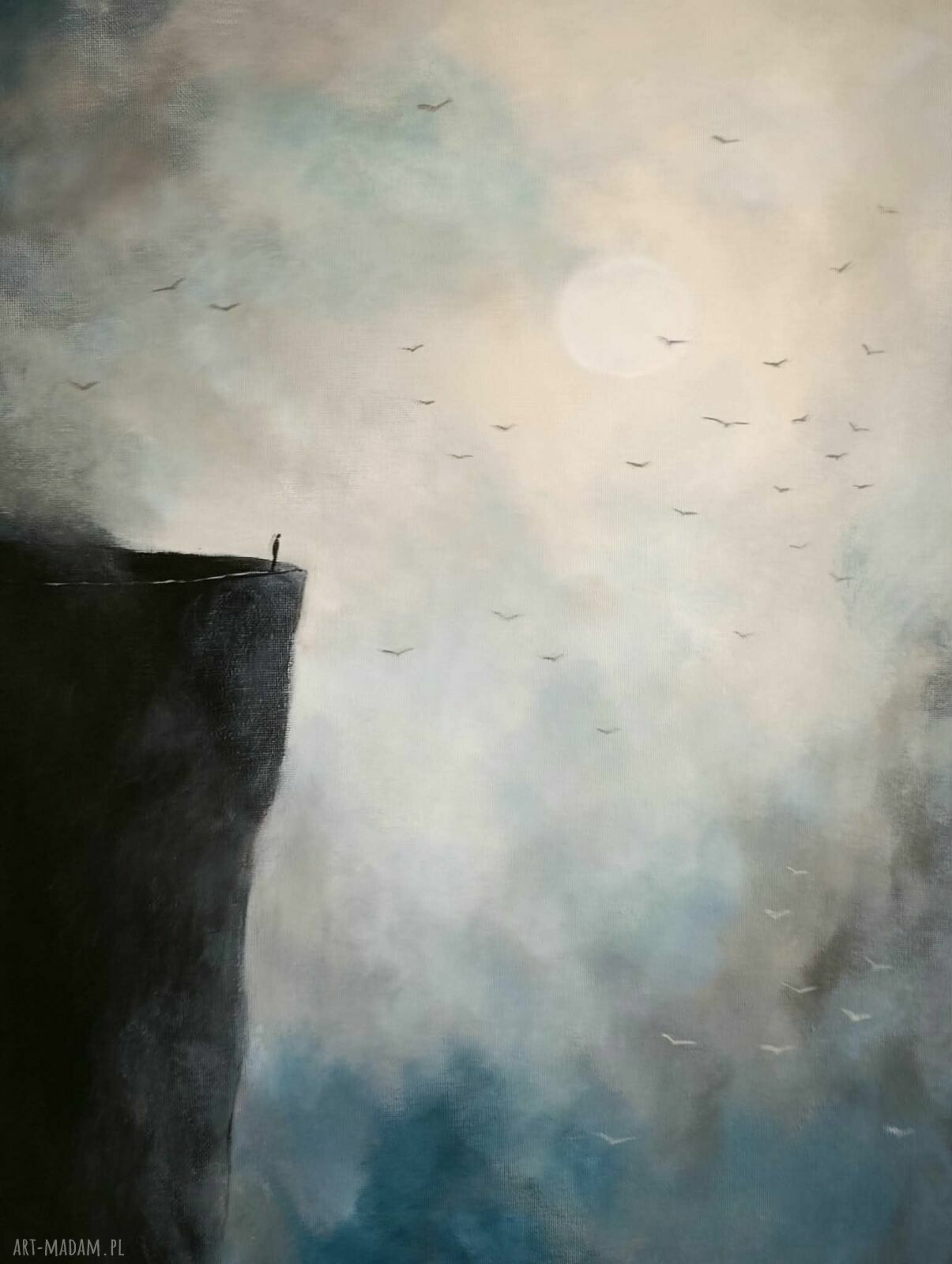 Nad ziemią - oryginalny obraz akrylowy na płótnie 70 x 50 cm