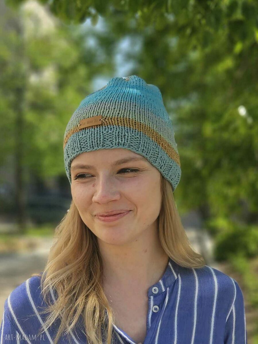 czapki: bawełniana czapka Handmade