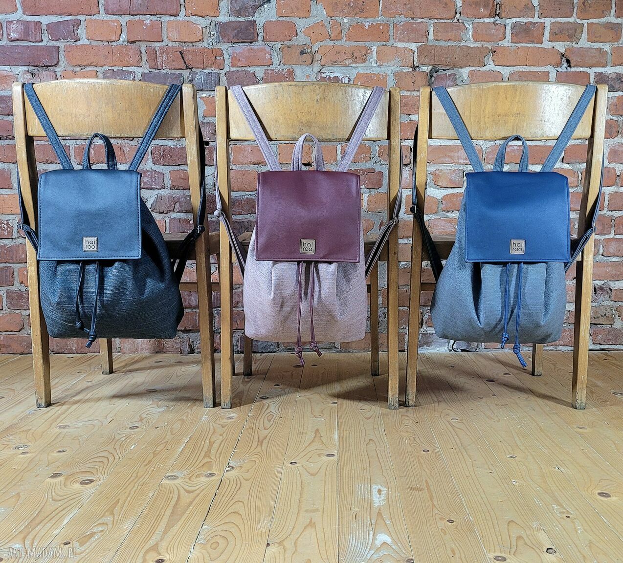 "Nakama" plecak miejski brudny róż z tkaniny z butelek PET