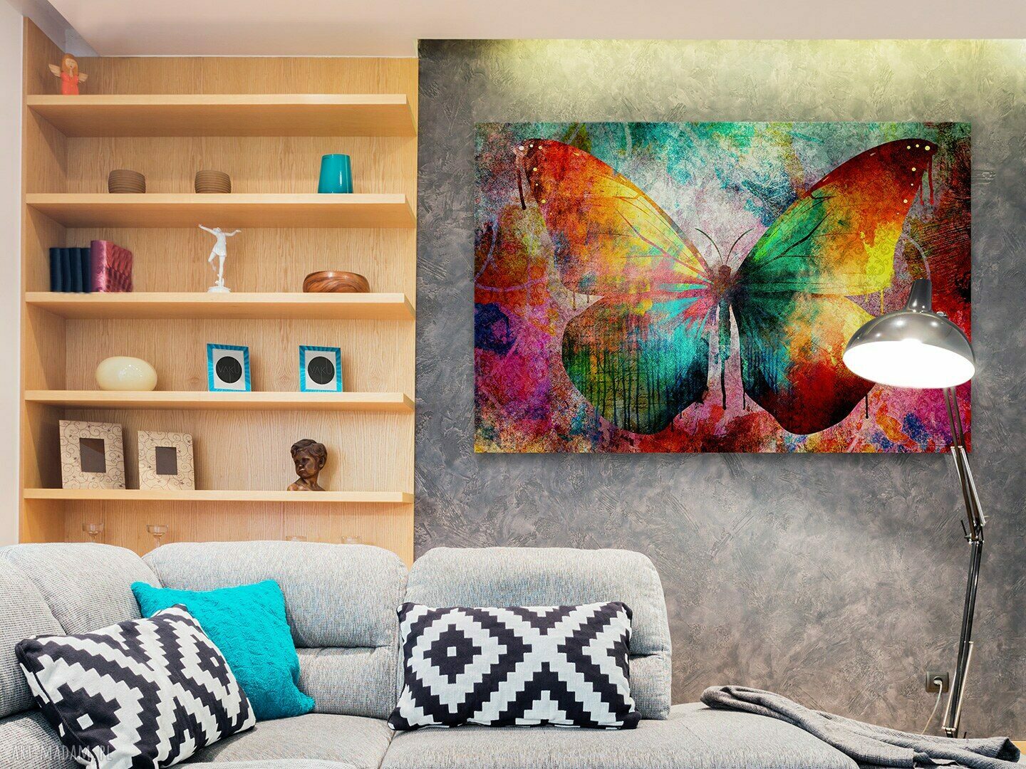 Kolorowy motyl na płótnie 150x100 cm - autorski projekt