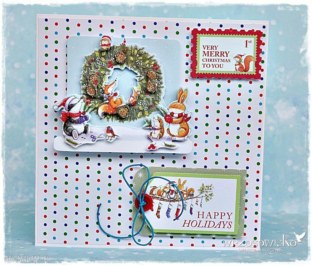 święta prezent? Very merry christmas kartka scrap boże