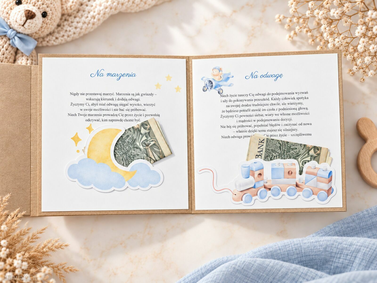Personalizowany album na narodziny dziecka zamiast koperty