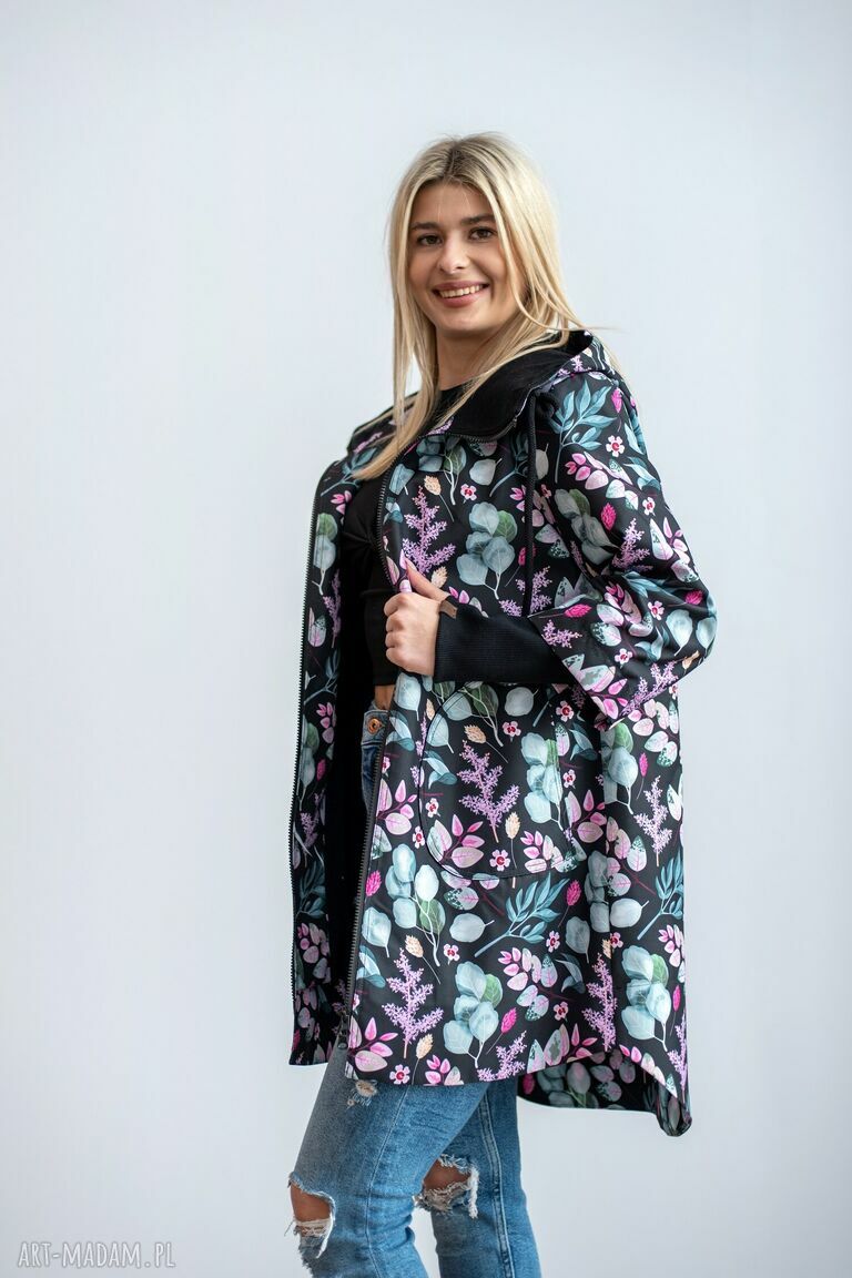 Nashani Spring Herbal - wodoodporna kurtka w kwiaty - ciemne