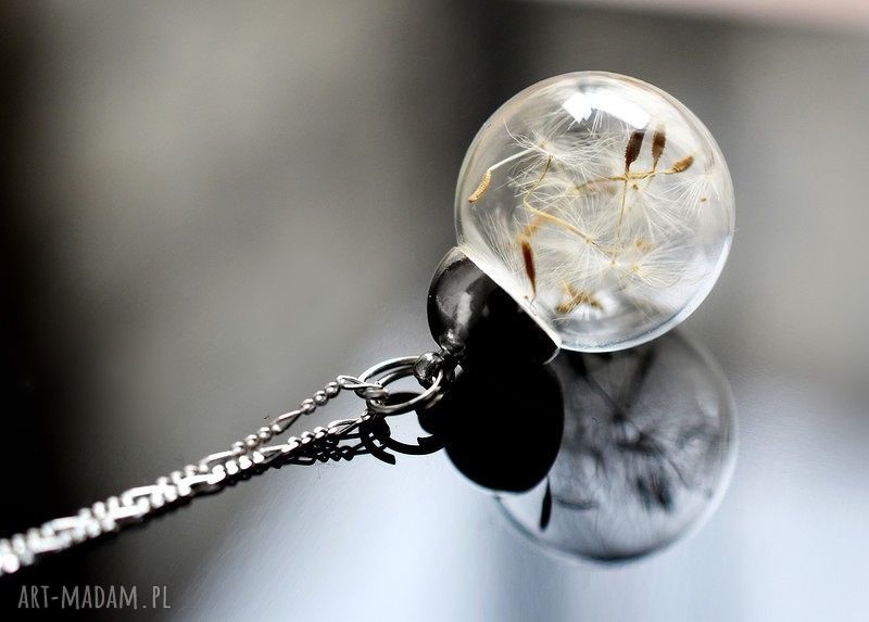 925 srebrny łańcuszek dmuchawcami dmuchawiec nasiona kula srebro