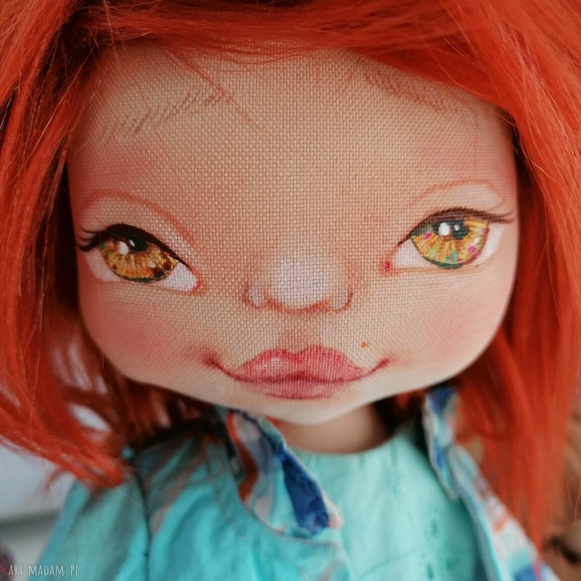 Nastka, tekstylna lalka kolekcjonerska - ręcznie szyta i malowana (ok. 35 cm)