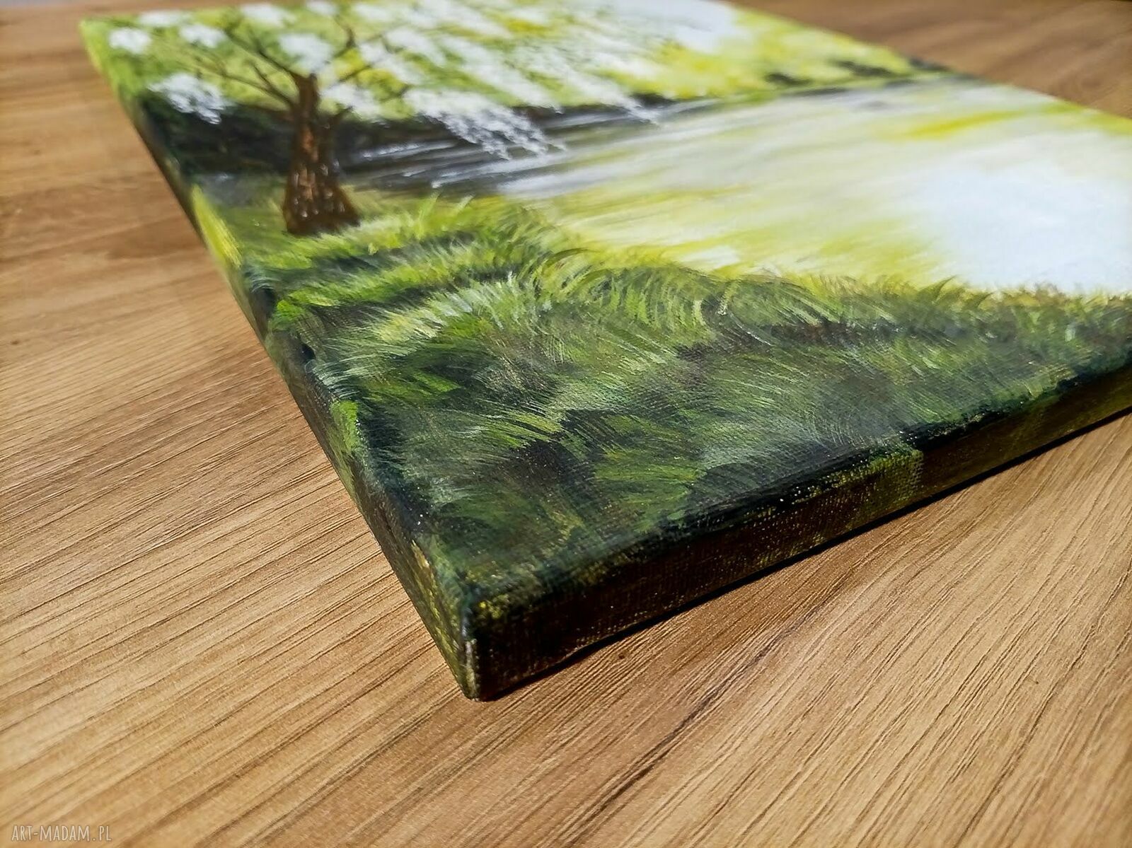 Nastrojowy pejzaż akrylowy na płótnie „Bezszelestna cisza” 40x30 cm