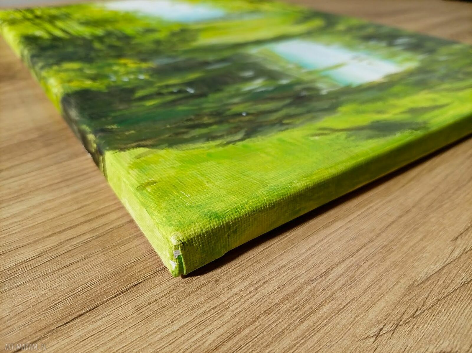 Nastrojowy pejzaż akrylowy „Woda wytchnienia” 40x30 cm (ręcznie malowany)