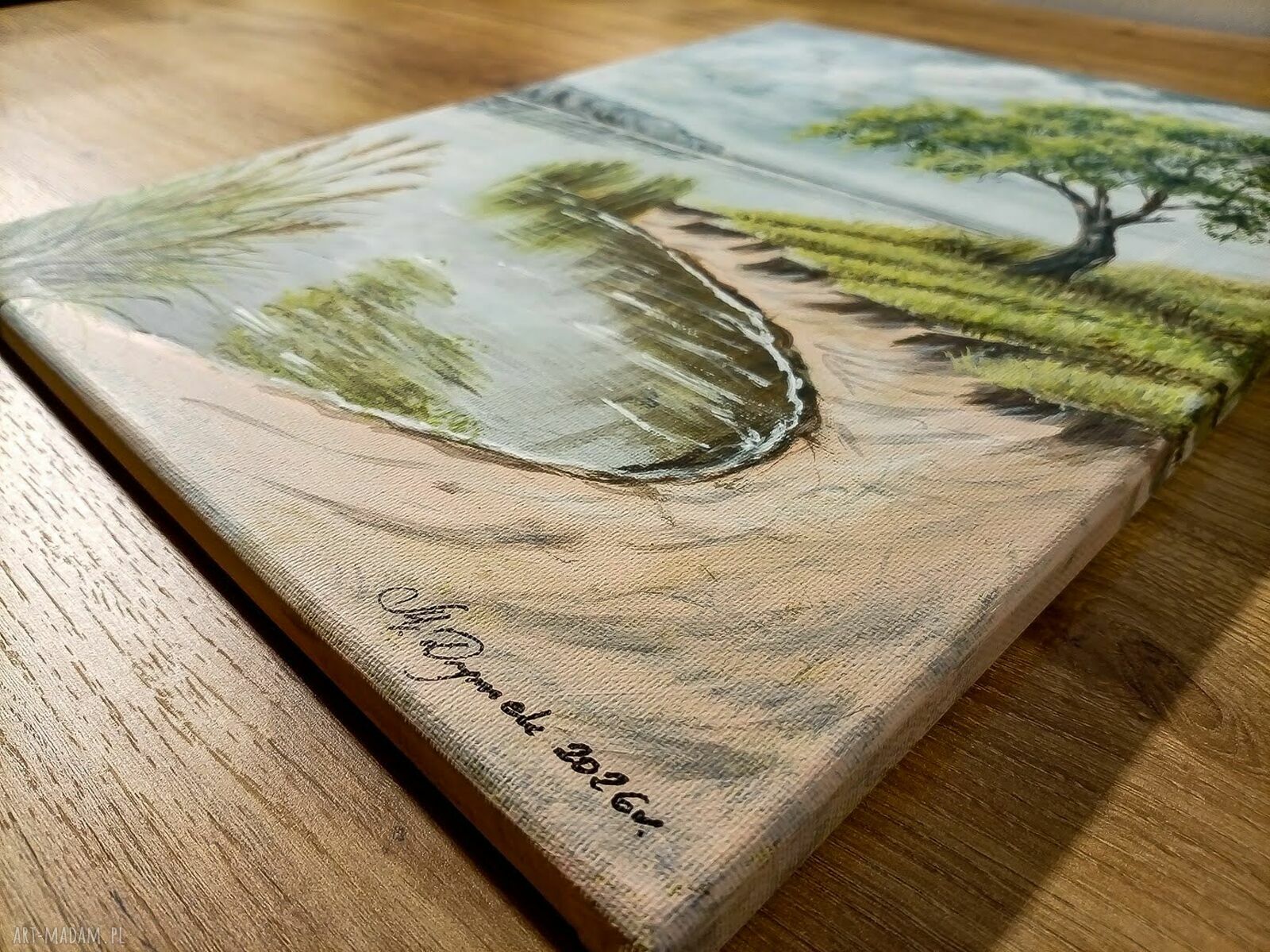 Nastrojowy pejzaż malowany na płótnie „Nostalgiczna melancholia” 40x30 cm