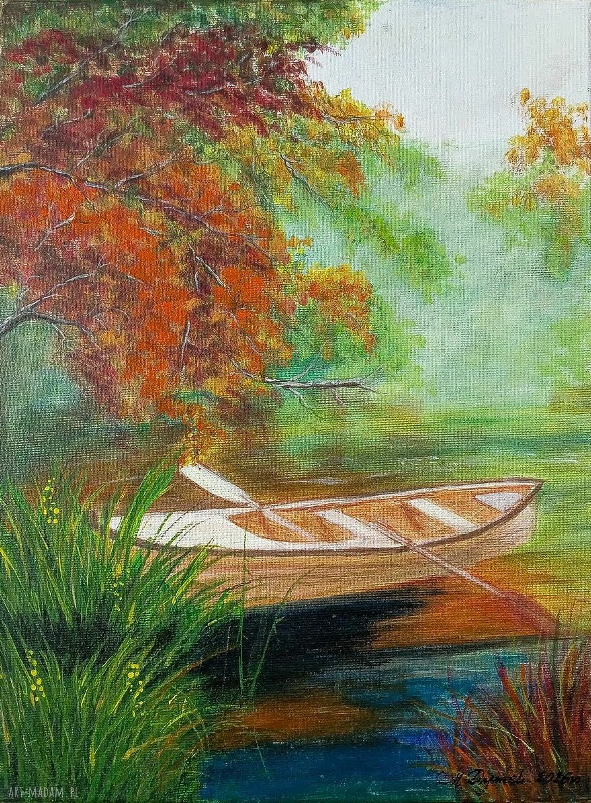 Nastrojowy obraz akrylowy na płótnie 40x30 „Zatoka wspomnień”