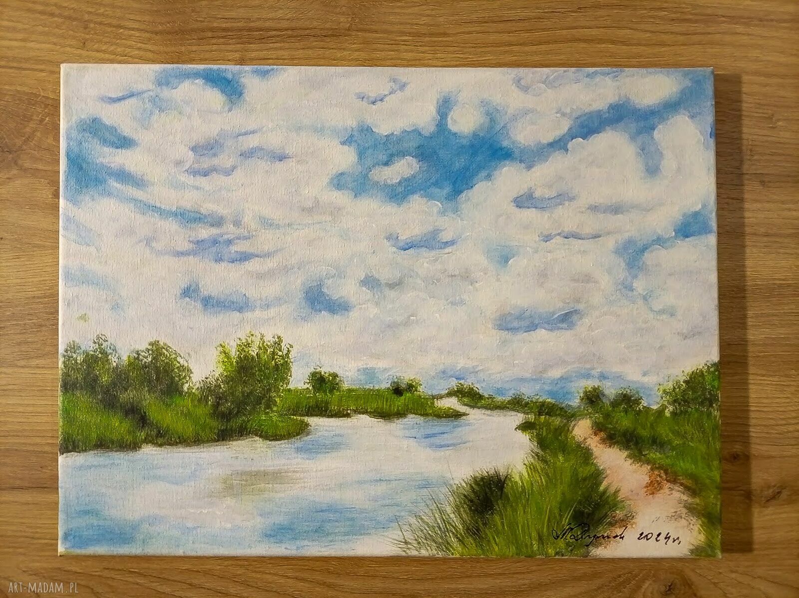 Nastrojowy pejzaż "Taniec chmur" - obraz akrylowy 30x40 cm