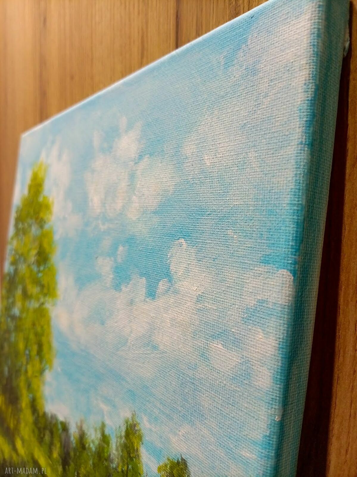 Nastrojowy pejzaż akrylowy „Zwierciadło natury” - obraz na płótnie 40x30