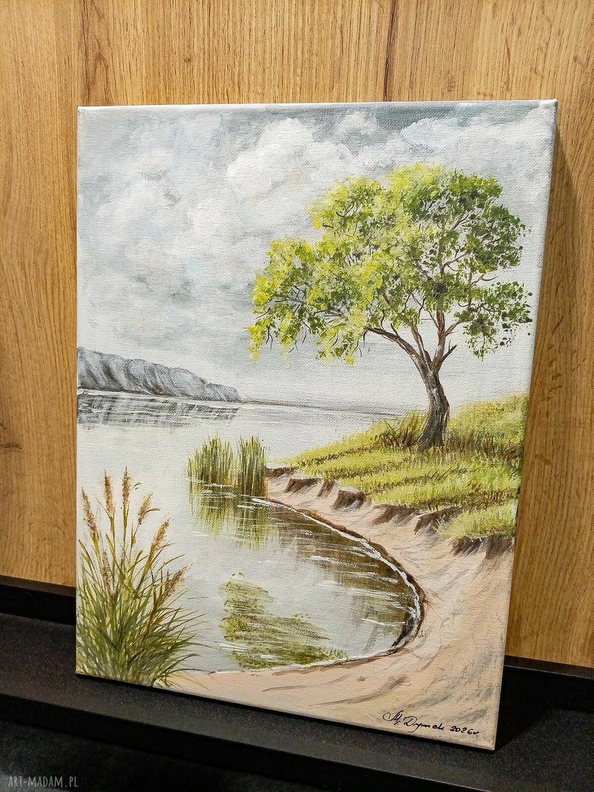 Nastrojowy pejzaż malowany na płótnie „Nostalgiczna melancholia” 40x30 cm