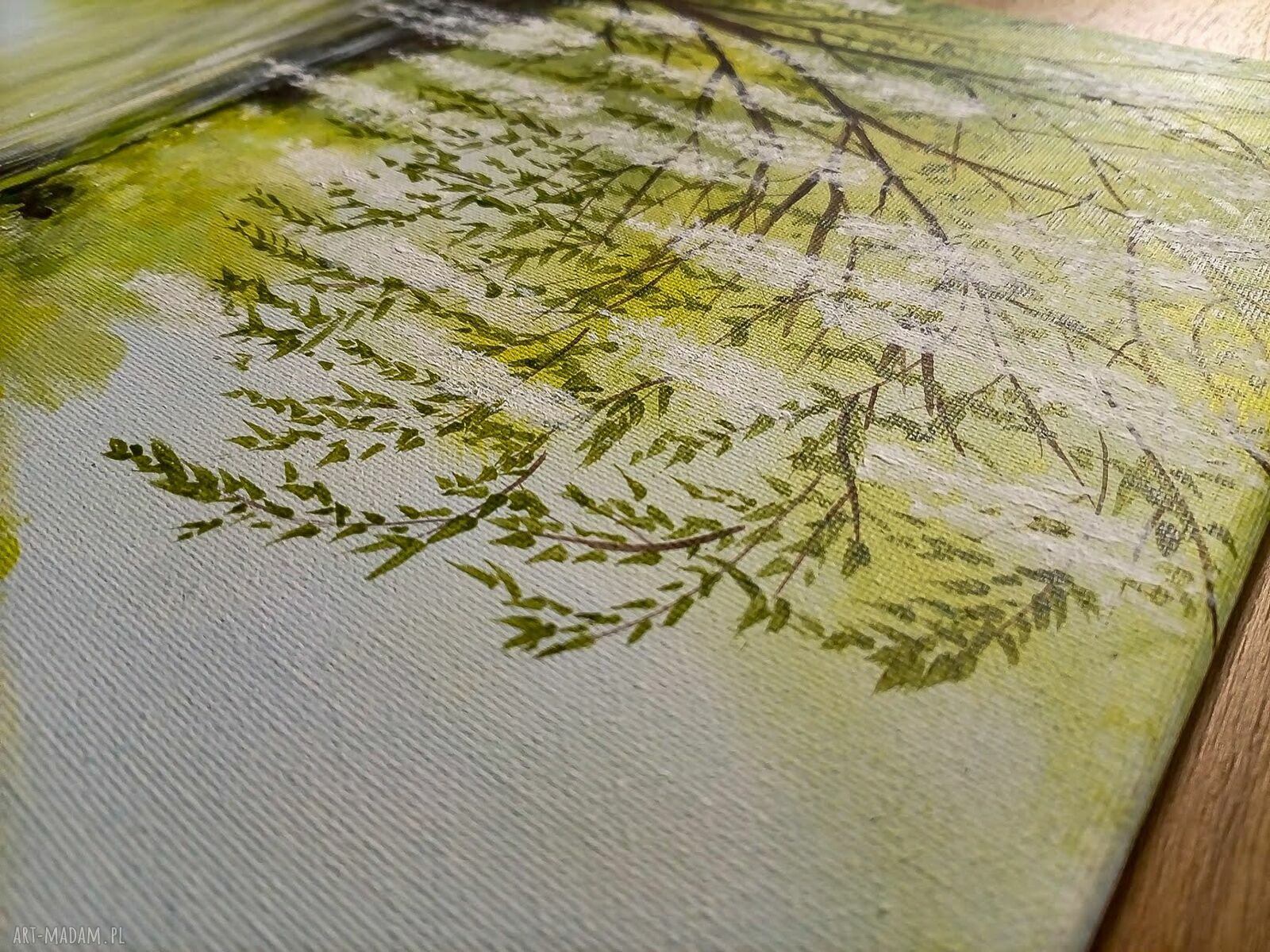 Nastrojowy pejzaż akrylowy na płótnie „Bezszelestna cisza” 40x30 cm