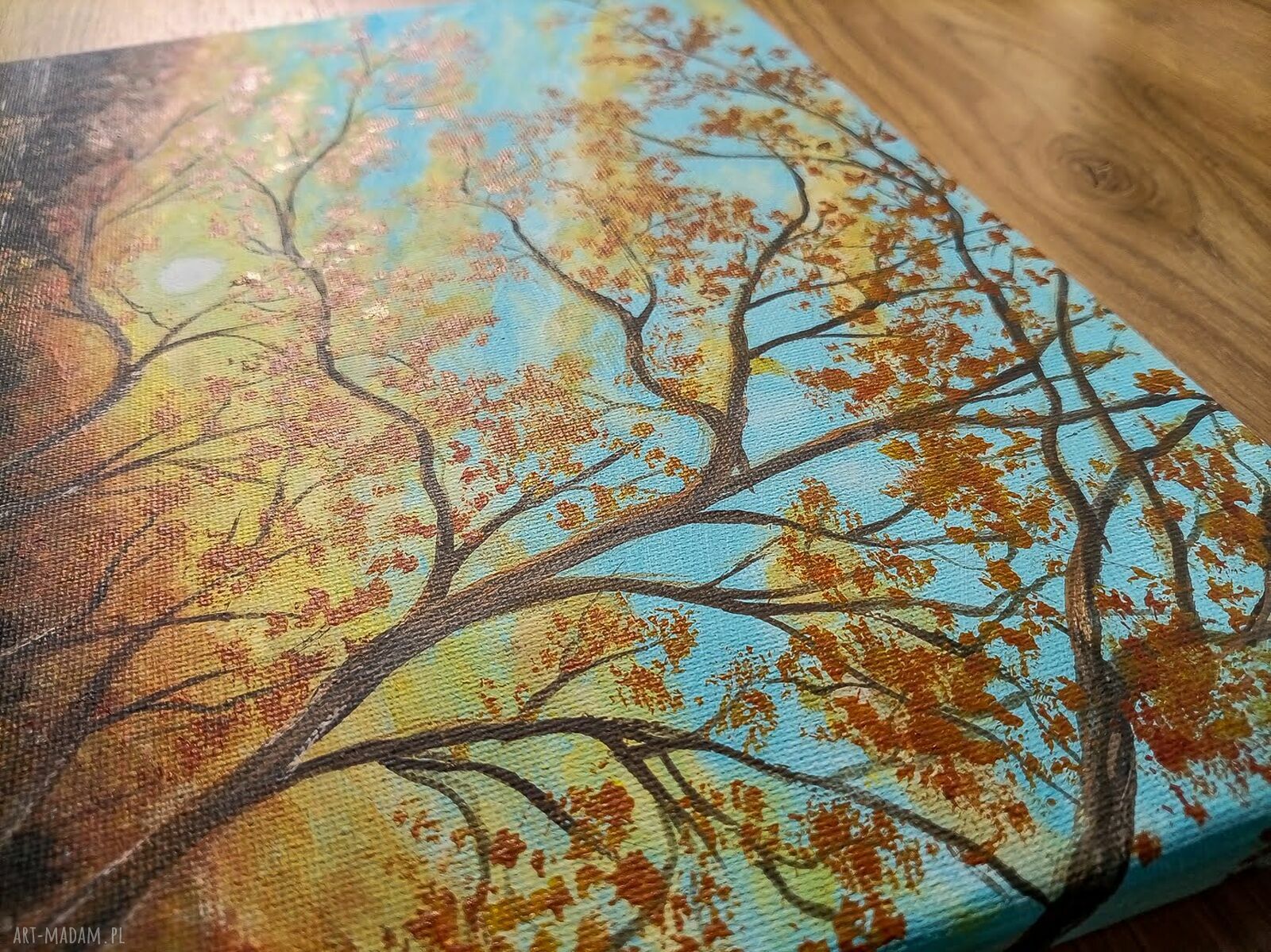 Nastrojowy pejzaż akrylowy na płótnie 40x30 cm - Romantyczne refleksy